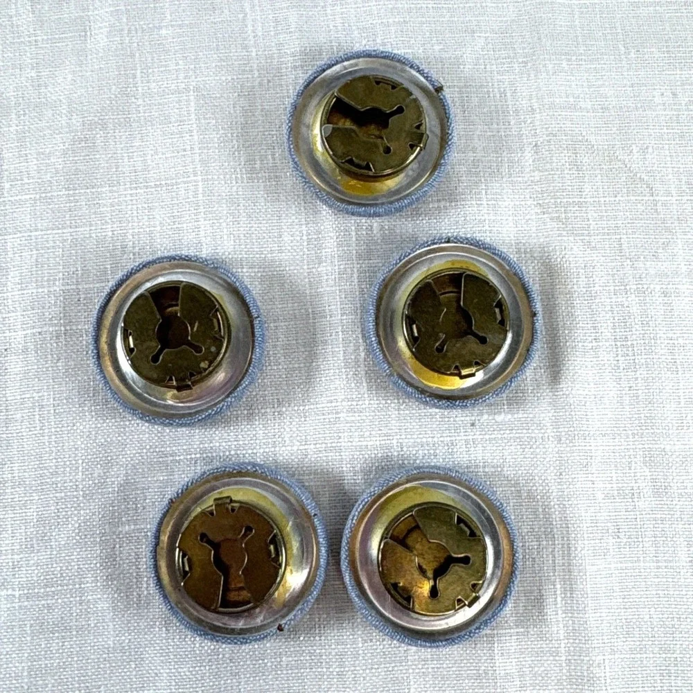 Vintage Style School Nursing Fabric Covered Shank Buttons Set of 5